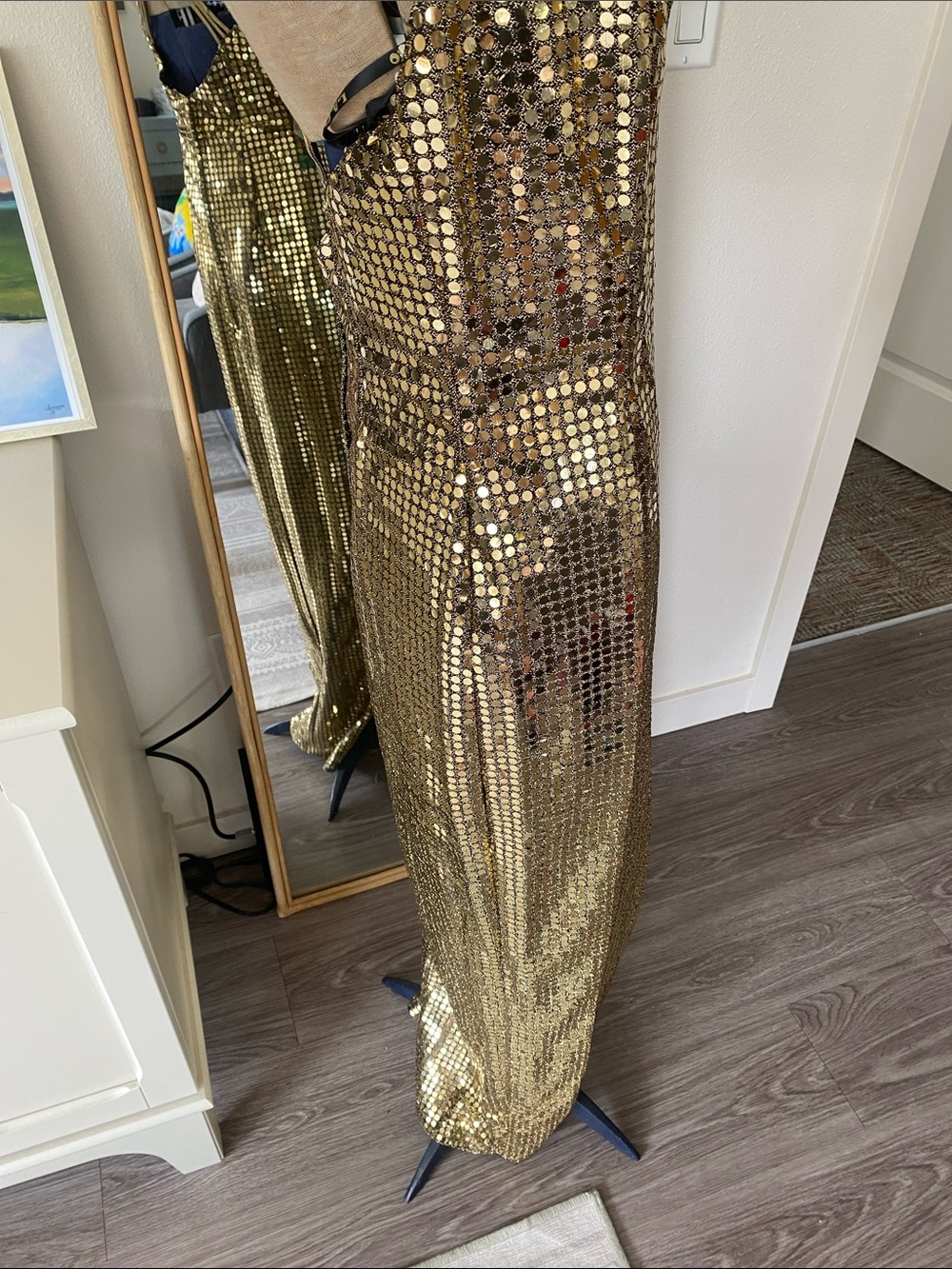 Vintage 1980s Deadstock LA Glo Gold Sequin Dress - Picture 16 of 16